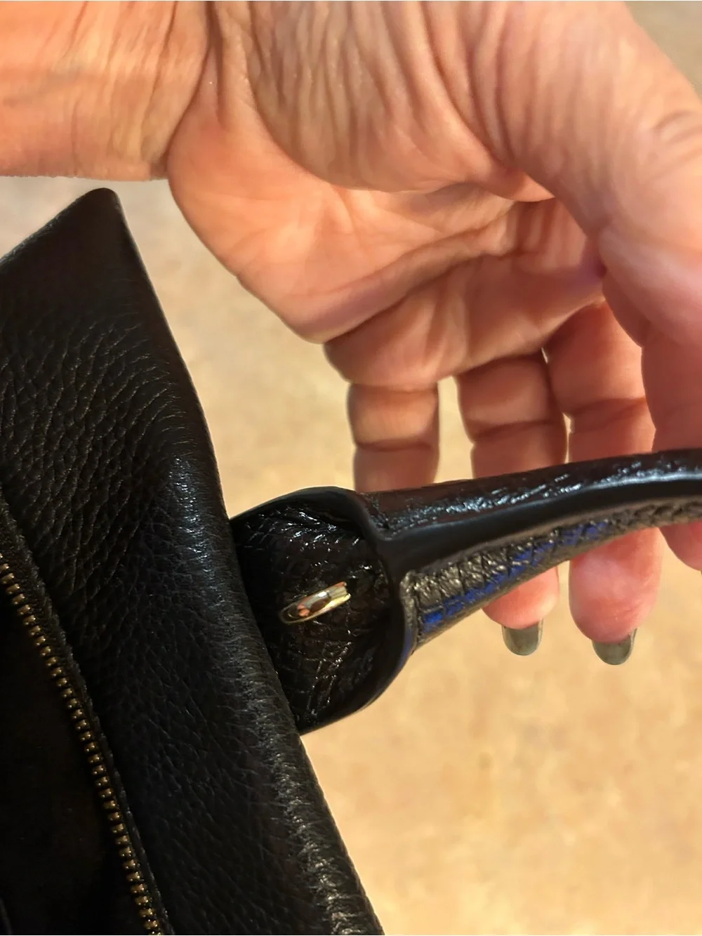 Michael Kors Black Pebbled Leather Satchel with Gold Hardware